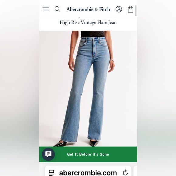 Abercrombie & Fitch Denim - Abercrombie & Fitch curve love Blue High Rise Vintage Flare Jeans 26/2 short